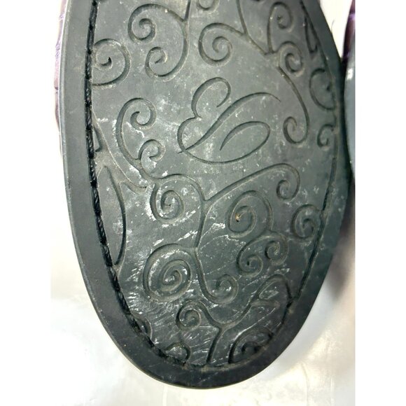 Brighton Women’s Size 8.5 M Medley Horsebit Loafers Purple Croc Leather Shoes - Picture 6 of 11